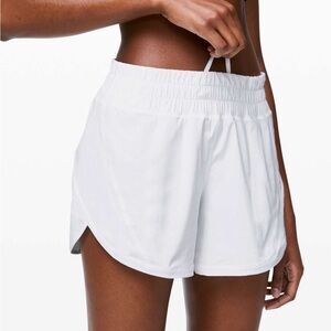 Lululemon Athletica White Track That 5” Shorts
